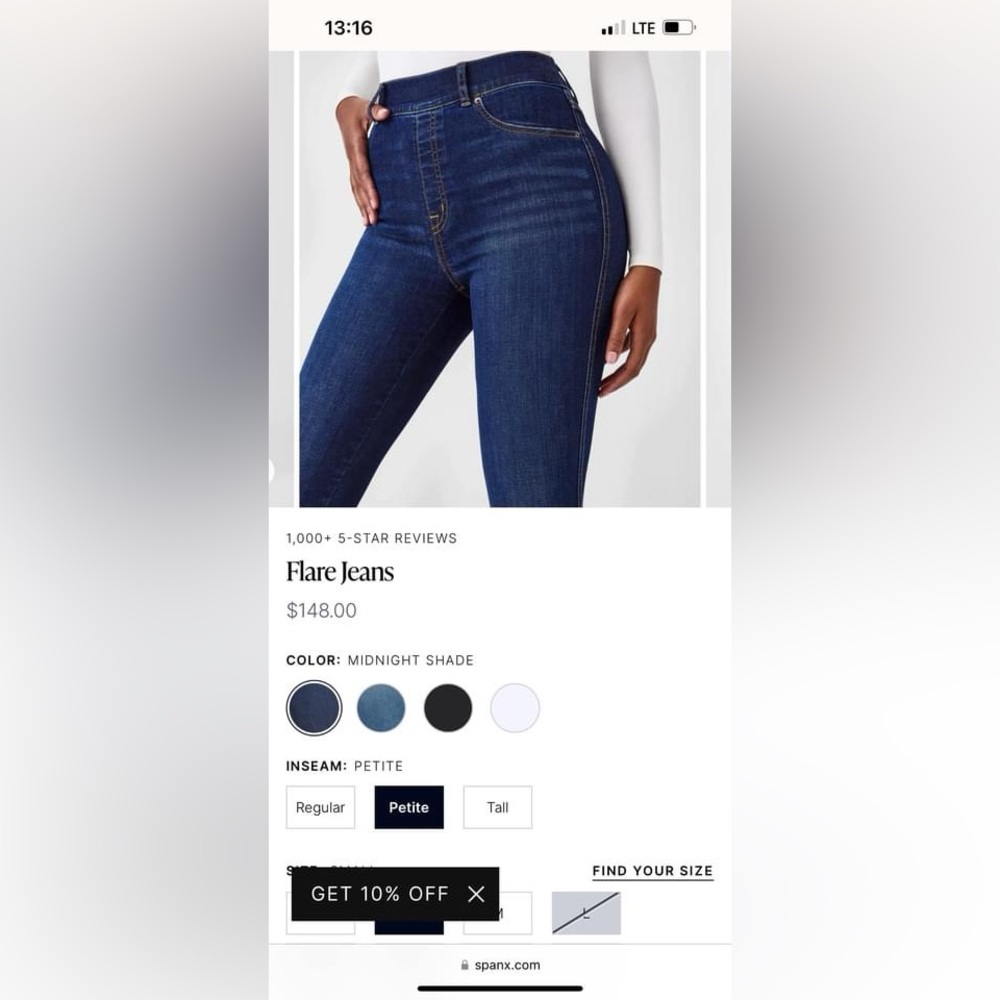 SPANX Flare Jeans size SMALL PETITE in midnight shade‼️‼️